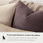 Foindtower Pack of 2, Decorative Textured Boucle Throw Pillow Covers Neutral Accent Solid Pillow Cases Cozy Soft Couch Cushion Case for Chair Sofa Bedroom Living Room Home Decor 22x22 Inch Dark purple