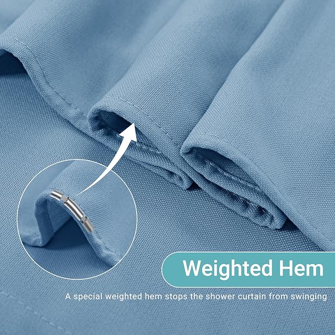 Extra Blue Linen Shower Curtains 84 Inches Long for Patio Sliding Glass Door Cream Ivory 72 Inch Wide Bath Curtain with Hooks Rings Neutral Natural Semi Sheer 72x84 Curtain for Bathroom