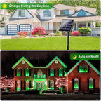 EEW 2 Pack 200 LED Solar Christmas Lights Outdoor Waterproof, Solar String Lights for Outside, Green Wire Solar Tree Light with 8 Lighting Modes for Xmas Wedding Party Garden Yard Decorations (Green)