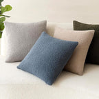 Foindtower Pack of 2, Curly Faux Fur Decorative Throw Pillow Covers Soft Plush Cushion Case with Zipper Cozy Fluffy Boho Pillowcase for Home Living Room Couch Bedroom Bed Sofa 18 x 18 Inch, Blue