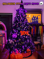 2-Pack 200 LED Extendable Halloween Lights, 66FT Purple Halloween Decorations String Lights Outdoor Indoor Tree Lights, 13 Modes Plug in Mini Fairy Lights Waterproof with Timer and Memory Function