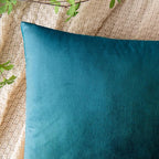 EMEMA Pack of 2 Velvet Throw Pillow Covers Decorative Square Pillowcase Soft Solid Cushion Case for Sofa Bedroom Chair Car 20x20 Inch Teal