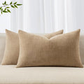 MIULEE Pack of 2 Decorative Throw Pillow Covers Soft Chenille Lumbar Accent Throw Pillows Solid Textured Cushion Covers for Couch Sofa Bedroom Living Room 20x12 Inch,Starfish