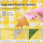 ZAZE Extra Large Picnic Blankets, 80''x80'' Washable Waterproof Foldable Oversized Compact Picnic Mat for Spring Summer Blanket Beach, Camping on Grass (Yellow and White)