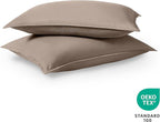 Bare Home King Pillow Shams - Set of 2 - Premium 1800 Ultra-Soft Microfiber - Double Brushed - Bed Pillow Shams (Taupe, King)