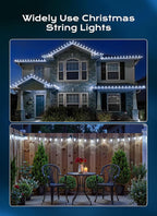 Minetom C9 Christmas Lights Outdoor, 100 FT 150 LED Connectable C9 String Lights with 8 Modes and Timer Extendable Xmas Tree Patio Roofline Garden Yard Holiday Party Indoor Outdoor Decoration, White