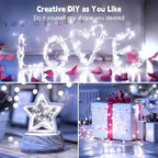 2Pack Fairy Lights Plug in, 100 LEDs 33 Feet Firefly String Lights Waterproof Starry Lights Silver Wire for DIY Wreath Wedding Bedroom Indoor Outdoor Party Christmas Decorations, Pure White