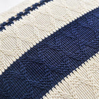 Fancy Homi Set of 1 Navy Blue Decorative Throw Pillow Covers 20x20 Inch for Couch Bed Sofa Living Room Office, Aesthetic Modern Organic Farmhouse Home Decor, Soft Cotton Woven Textured Cushion Case