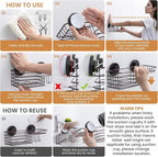 LEVERLOC Shower Caddy Suction Cup, Heavy Duty Bathroom Organizer for Inside Shower with Hooks & Soap holder， NO-Drilling Bathroom Holder-Brown