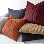 MIULEE Winter Pack of 2 Corduroy Soft Soild Decorative Square Christmas Throw Pillow Covers Cushion Cases Pillow Cases for Couch Sofa Bedroom Car 20 x 20 Inch 50 x 50 Cm Burgundy