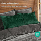 PHF Truly Velvet Pillowcases King Size, No Insert, 2 Pack Ultra Soft Breathable Pillow Shams Covers with Envelope Closure, 20" X 36" Luxury Cozy Warm Fuzzy Flannel, Emerald Green