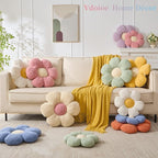 Daisy Pillow, Blue Flower Shaped Throw Pillow Cushion - 15.75" Plush Throw Pillow for Home Decor