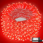100FT 300 LED Christmas Lights Outdoor, Plug in Christmas String Lights Indoor, Waterproof & 8 Modes & Timer Function, Connectable Fairy Twinkle Light for House Classroom Patio Wedding Decor, Red