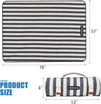 Picnic Blankets Outdoor Extra Large - Waterproof Picnic Blanket with Carry Strap | Machine Washable Picnic Mat with Sandproof Backing for Park,Grass,Hiking,Travel,Concerts,Indoor(Aegean Blue)