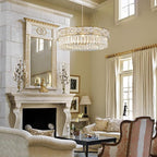 Crystal Chandeliers, 23" 8-Light Round Chandelier for Living Room, Modern Chandelier for Bedroom, Foyer Chandeliers for Entryway, Dining Room Lighting Fixture Hanging Lights