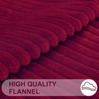 Simmore Decorative Fall Throw Pillow Covers 18x18 Set of 2, Soft Natural Plush Flannel Double-Sided Fluffy Couch Pillow Covers for Sofa Living Room, Burgundy