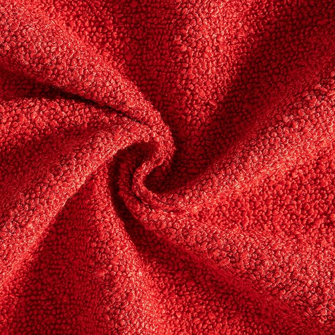 MIULEE Textured Boucle Throw Pillow Cover Christmas Red Accent Solid Lumbar Pillow Case Decorative Soft Pack of 1 Couch Cushion Chair Sofa Bedroom Livingroom Home Decor,18x18 Inch