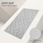 hicorfe Indoor Doormat,Front Back Door Mat TPR Backing Non Slip Mats 20"x31.5" Absorbent Resist Dirt Entrance Doormat Inside Floor for Entryway Washable Low-Profile(Light Grey)