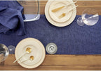 Solino Home Linen Table Runner 60 Inches - 100% Pure Linen Chambray Navy Table Runner 14 x 60 Inch Ideal for Dresser and Coffee Tables - Fall, Autumn, Thanksgiving, Christmas, Holiday - Athena