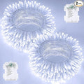 2 Pack Christmas String Lights Battery Operated with Timer, 66FT 200 LED Waterproof Twinkle Lights, 8 Modes Fairy Light for Indoor and Outdoor Bedroom Garland Tree Christmas Decorations (Cool White)
