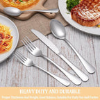 40 Piece Silverware Set Service for 8,Premium Stainless Steel Flatware Set,Mirror Polished Cutlery Utensil Set,Durable Home Kitchen Eating Tableware Set,Include Fork Knife Spoon Set,Dishwasher Safe