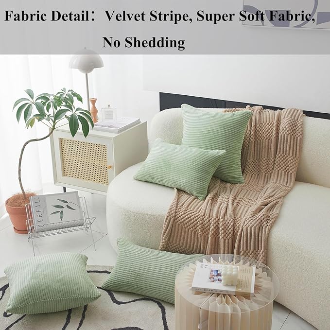Home Brilliant 16x16 Spring Pillow Covers Set of 2 Small Throw Pillow Covers for Spring Living Room, 40 cm x 40 cm, 16 x 16 Inch, Sage Green