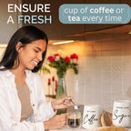 Coffee Tea and Sugar Ceramic Canister Set - 3-Piece Airtight Kitchen Canisters for Countertop - Coffee Bar Container Set