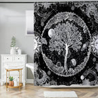Bohemian Bathroom Curtain Colorful Boho Floral Print Beautiful Bright Polyester Fabric Cloth Shower Curtain for Bathroom Decoration, 72"x72"