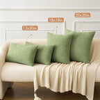 MIULEE Pack of 2 Couch Throw Pillow Covers 20x20 Inch Spring Soft Sage Green Chenille Pillow Covers for Sofa Living Room Solid Dyed Pillow Cases