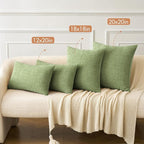 MIULEE Pack of 2 Couch Throw Pillow Covers 22x22 Inch Spring Soft Sage Green Chenille Pillow Covers for Sofa Living Room Solid Dyed Pillow Cases