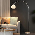Nordic Simple Floor Lamp with White Shade, Arc Reading Lamp for Living Room, Study Room&Bedroom Beside,Creative Art Deco Bauhaus Standing Lamps for Ambient Lighting
