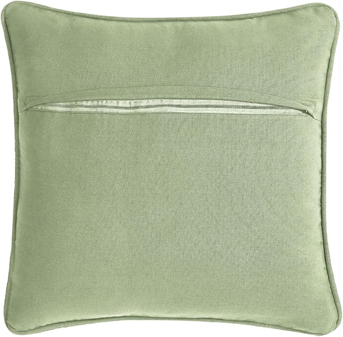 Boho Living Jada Premium Woven Design, Living Room Décor, Decorative Throw, (1) 18" x 18" Pillow Cover with Insert, Sage Green