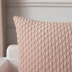 Kevin Textile Pack of 2 Corduroy Decorative Throw Pillow Covers 18x18 Inch Soft Boho Striped Pillow Covers Modern Home Decor Valentines Day Gifts for Spring Sofa Living Room Couch Bed Light Pink
