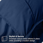 Bare Home Euro Pillow Sham Covers - Set of 2 - Premium 1800 Ultra-Soft Microfiber - Double Brushed - Bed Pillow Shams - Pillows Not Included (Set of 2, Dark Blue)