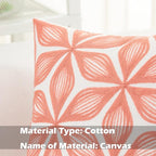 HWY 50 Coral Pink Decorative Throw Pillow Covers 18x18 Inch (1 Piece), Embroidered Cotton Farmhouse Cushion Cover Pillow Case for Sofa Couch Living Room Bed, Fashion Geometric