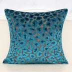 Alerfa Blue Floral Throw Pillow Cover 18 x 18 Inch Cut Velvet Sqaure Luxury Decorative Pillow Cover for Couch Living Room Bedroom
