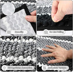 Bathroom Sets with Shower Curtain and Rugs and Accessories, Glass Bathroom Accessories Set Clear Bathroom Set Bathroom Sets, Black Bath Mat and Diamond Soap Dispenser for Bathroom Decor