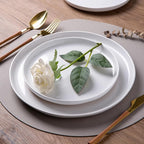 AmorArc Ceramic Dinnerware Sets for 6, 18 Pieces Handpainted Plates and Bowls Set with Rustic Terracotta Underside, Scratch Resistant Stoneware Dishes Set, Dishwasher & Microwave Safe, White