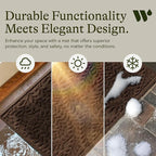 WaterHog Indoor/Outdoor Door Mat, 3' x 5', Made in USA, Durable & Skid-Resistant Front Door Rug, Decorative, Water-Trapping & Heavy-Duty Entryway Mat for Your Home, Boxwood Collection, Dark Brown