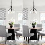 Glass Pendant Light Kitchen Island, 11.8" Industrial Hanging Light Fixture, Black Pendant Lighting with Glass Shade for Dining Room Kitchen Sink Hallway Entryway