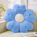 Flower Throw Pillow, Cute Daisy Cherry Blossom Flower Shaped Blue Throw Pillow 19.6In Blue Floor Cushion for Home Bedroom Sofa Chair Couch Decor