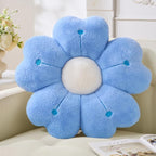 Flower Throw Pillow, Cute Daisy Cherry Blossom Flower Shaped Blue Throw Pillow 19.6In Blue Floor Cushion for Home Bedroom Sofa Chair Couch Decor