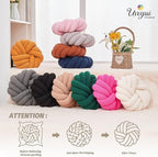 Uvvyui Knot Pillows, 14 Inch Decorative Throw Pillows Round Pillows Cushion, Soft Handmade Knotted Ball Pillow Plush Cushion Home Decor for Bed Couch Living Room (Orange, 14 Inch)