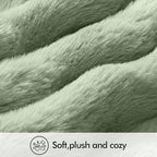 MIULEE Pack of 2 Decorative Pillow Covers Thick Soft Plush Faux Fur Throw Pillows Luxury Home Decor for Couch Bedroom Living Room Sofa,20x20 Inch Sage Green
