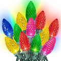 Dazzle Bright C9 Christmas String Lights, 100 LED 66 FT Waterproof Connectable Green Wire Fairy Lights, Christmas Lights for Indoor Outdoor Home Yard Xmas Tree House Decorations (Multi-Colored)