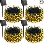 Brightown 4 Pack Solar Christmas Lights, Total 184FT 480 LED Solar String Lights Outdoor Waterproof Green Wire with 8 Modes, Solar Fairy Light for Garden Yard Patio Party Decors, Warm White