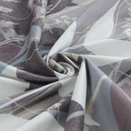 Shower Curtain 72x90 Inch Extra Long Length, Polyester Fabric | Waterproof Botanical Design with Cream & Taupe-Grey Leaves