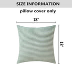 Home Brilliant Decorative Spring Pillow Covers for Couch Sage Green Throw Pillow Covers 45x45 Set of 2 18 x 18 Pillow Cover Sofa Bench Decor, 18x18 inch, Mint