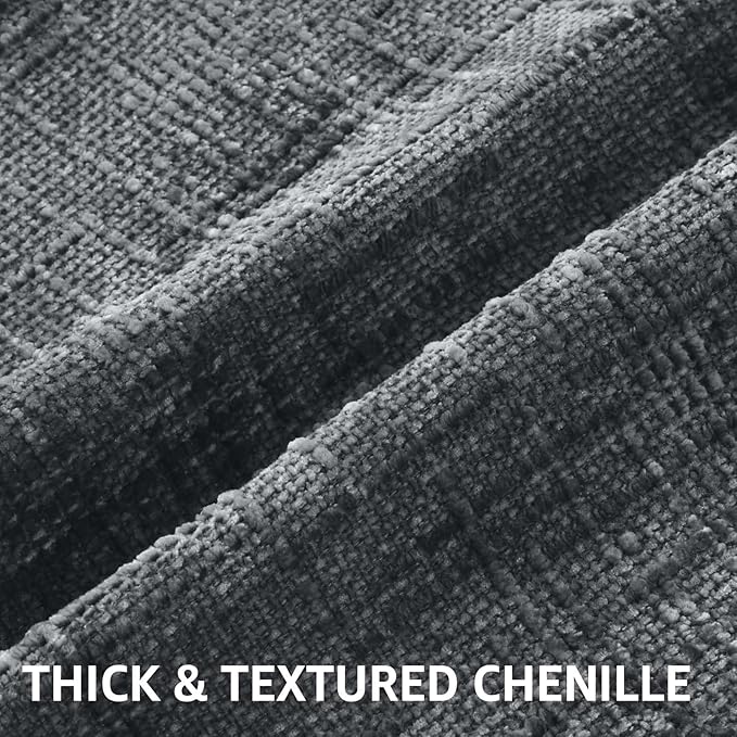 decorUhome Dark Grey Chenille Throw Pillow Covers 12x20 Set of 2 Thick Textured Slubby Couch Pillow Covers Farmhouse Accent Modern Neutral Decorative Pillow Cases for Bed Sofa Living Room