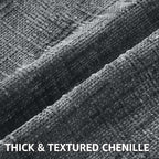 decorUhome Dark Grey Chenille Throw Pillow Covers 26x26 Set of 2 Thick Textured Slubby Couch Pillow Covers Farmhouse Accent Modern Neutral Decorative Pillow Cases for Bed Sofa Living Room